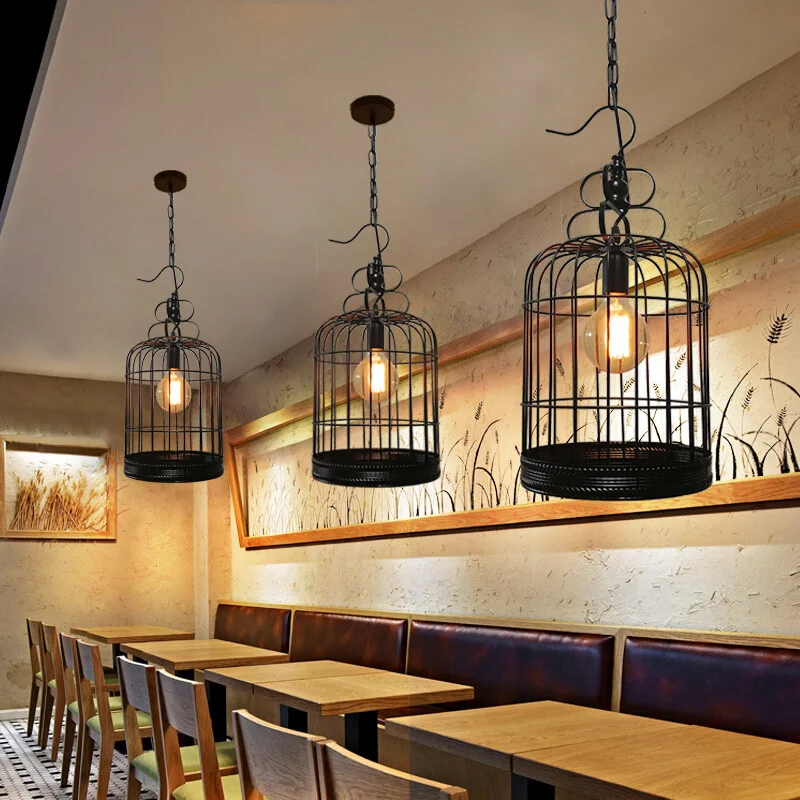 Tieyi Bird Lantern Restaurant Chandelier Creative Simple Bar Cafe Hot Pot Retro Industrial Decoration Lamp | Лампы и освещение