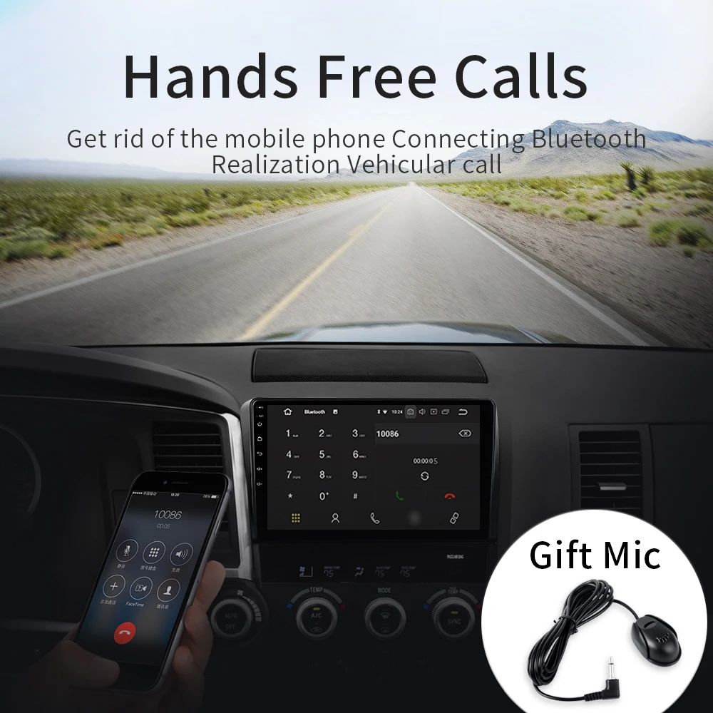 Dasaita автомобильный 1 din Android 9,0 радио для Toyota Tundra 2007-2013 gps Sequoia 2008- TDA7850 1080P видео 10," ips сенсорный экран