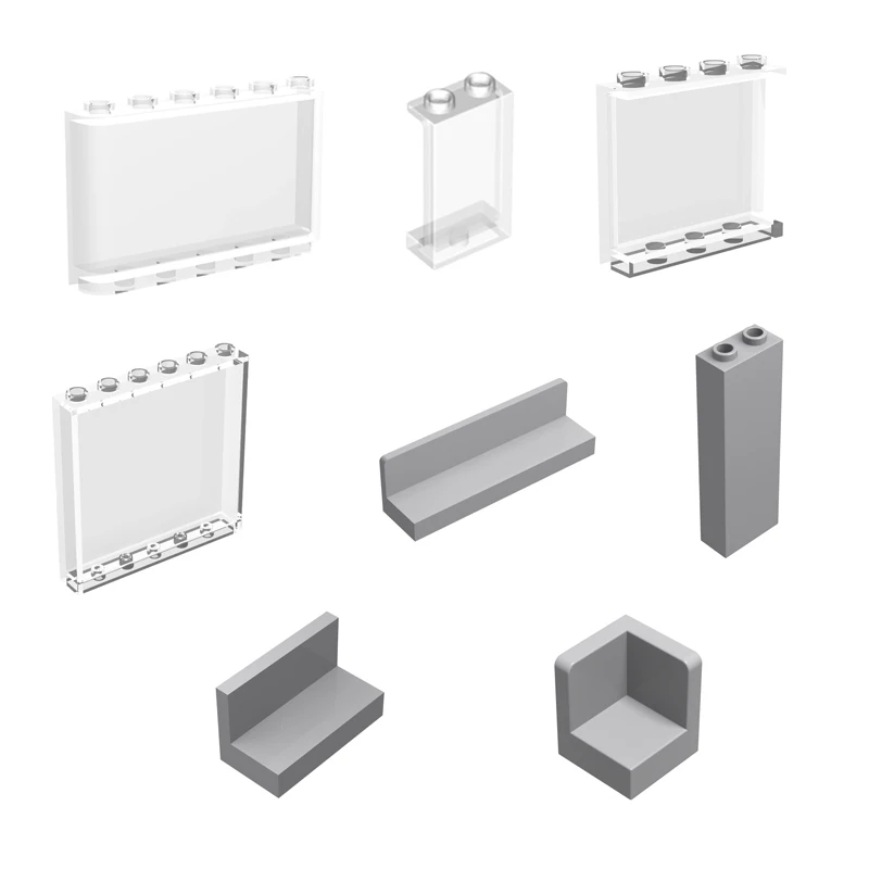 

Building Blocks Accessories Part The Wall Panel Display Window Transparent Color DIY Parts 60581/44728/6231 Compatible with LEGO