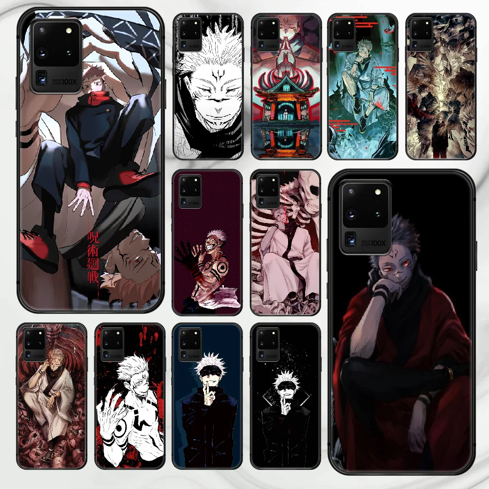 

Jujutsu Kaisen ANIME Phone Case Cover Hull For Samsung Galaxy S 7 8 9 10 e 20 FE edge uitra plus Note 9 10 20 black Etui