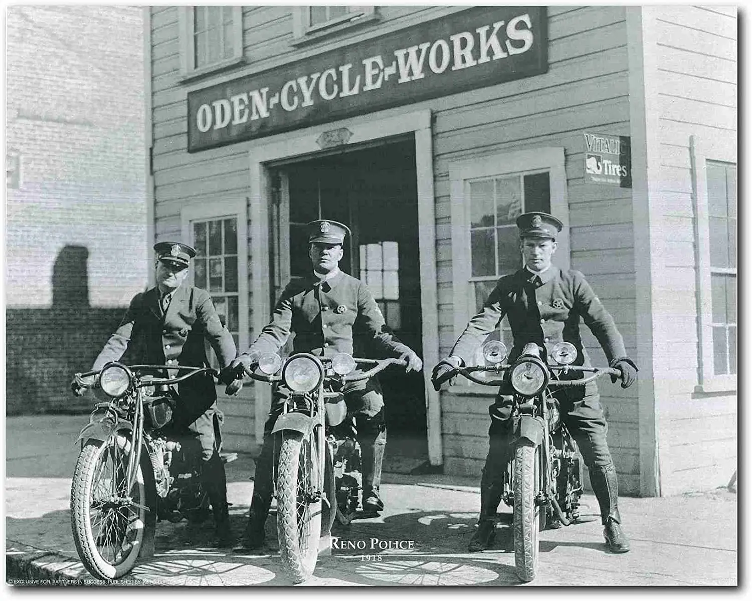 

Wall Decor Vintage Reno Police Motorcycle Oden Cycle Works Art Print Poster