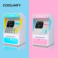 electronic piggy bank simulated face recognition machine cash saving box atm bank safe box deposit banknote christmas gift