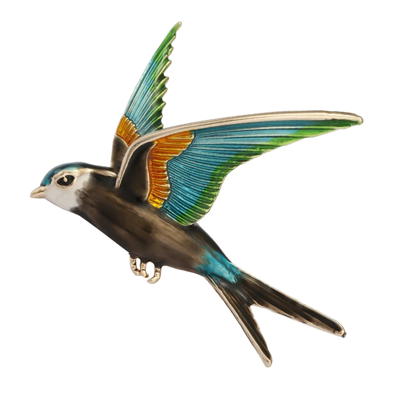 Женские яркие броши с ласточкой ALLYES вечерние булавки отворотом для одежды брошь