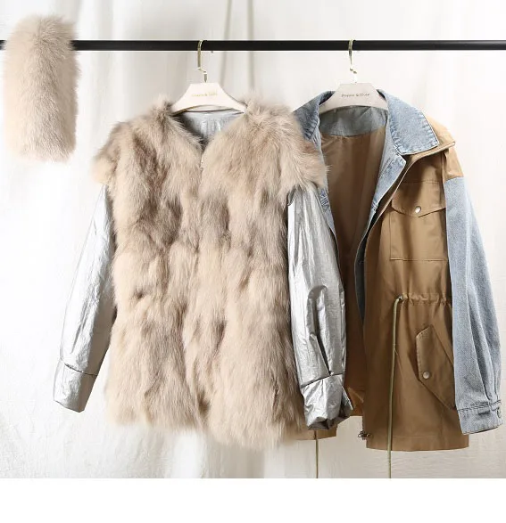 2021 зимняя теплая куртка повседневная Стиль с отделкой из джинсовой ткани в стиле