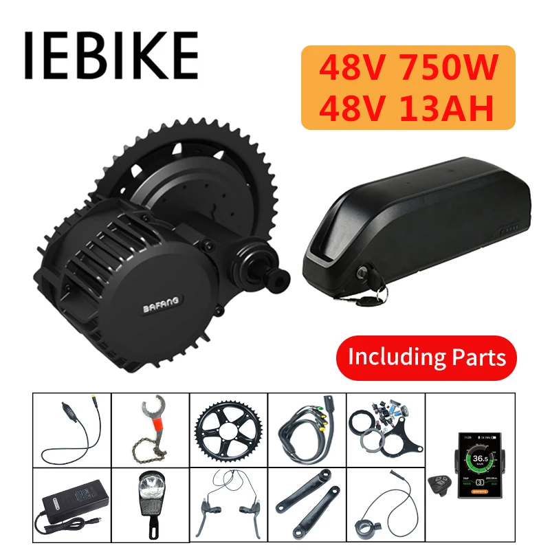 Комплект электрического велосипеда Bafang 48V750W с аккумулятором 48V13AH BBS02 комплект для