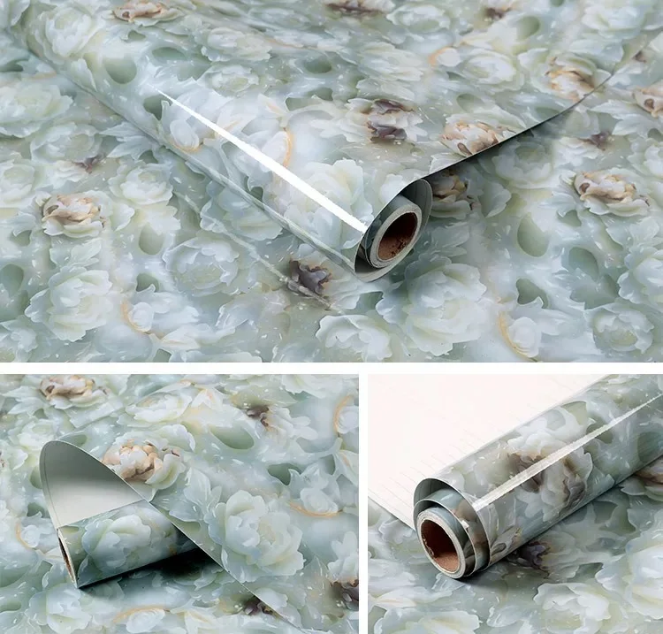 

New Self Adhesive Wallpaper Granite Marble Oil-proof Vinyl Wallpaper for Kitchen, Table, Hearth, Cabinet and Industrial Decor 3m