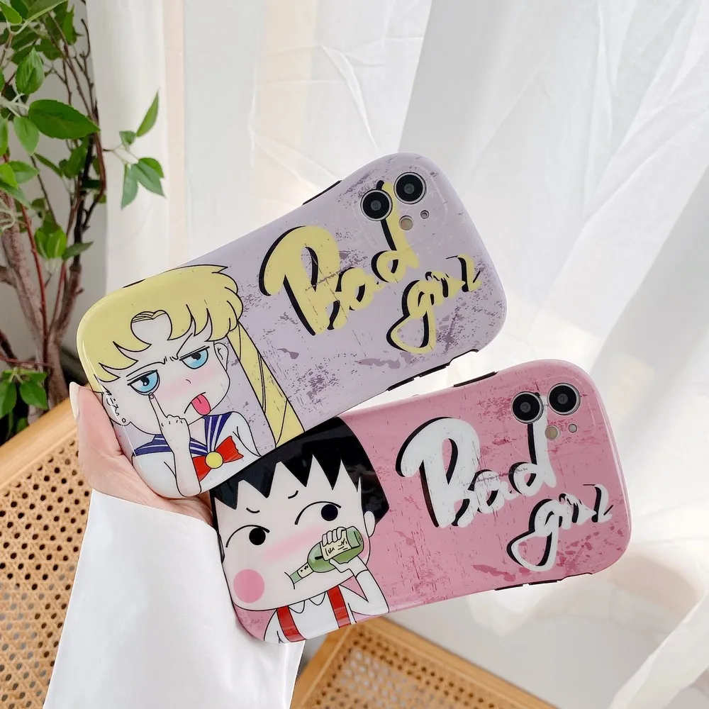 

TPU cartoon girl pattern soft phone case for iPhone X XS XR xsmax 11 11promax 128gb 7 8 8plus SE2020 anti-drop protective case