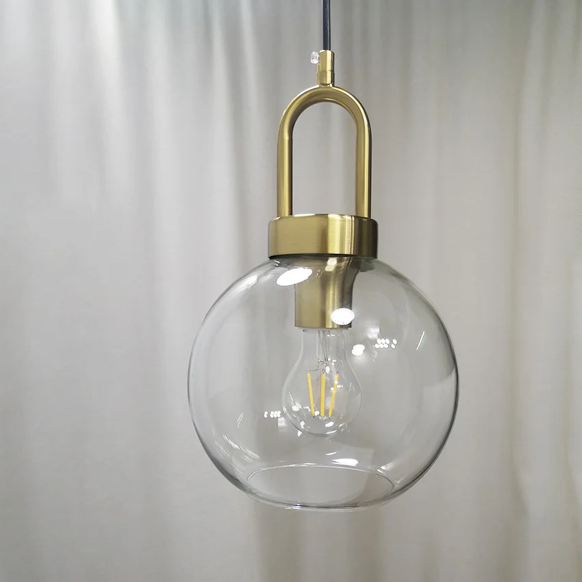 Nordic освещение современный подвесной светильник золотой гладить прозрачное