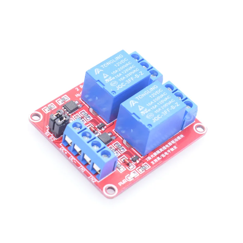 Двухканальный релейный модуль с оптроном, двухканальный релейный модуль с высоким и низким уровнем триггера для Arduino DC5V 12V 24V
