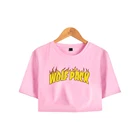 Удобные Свободные универсальные повседневные уличные футболки SSSniperWolf с принтом и коротким рукавом в стиле Харадзюку, модные сексуальные футболки, Топ