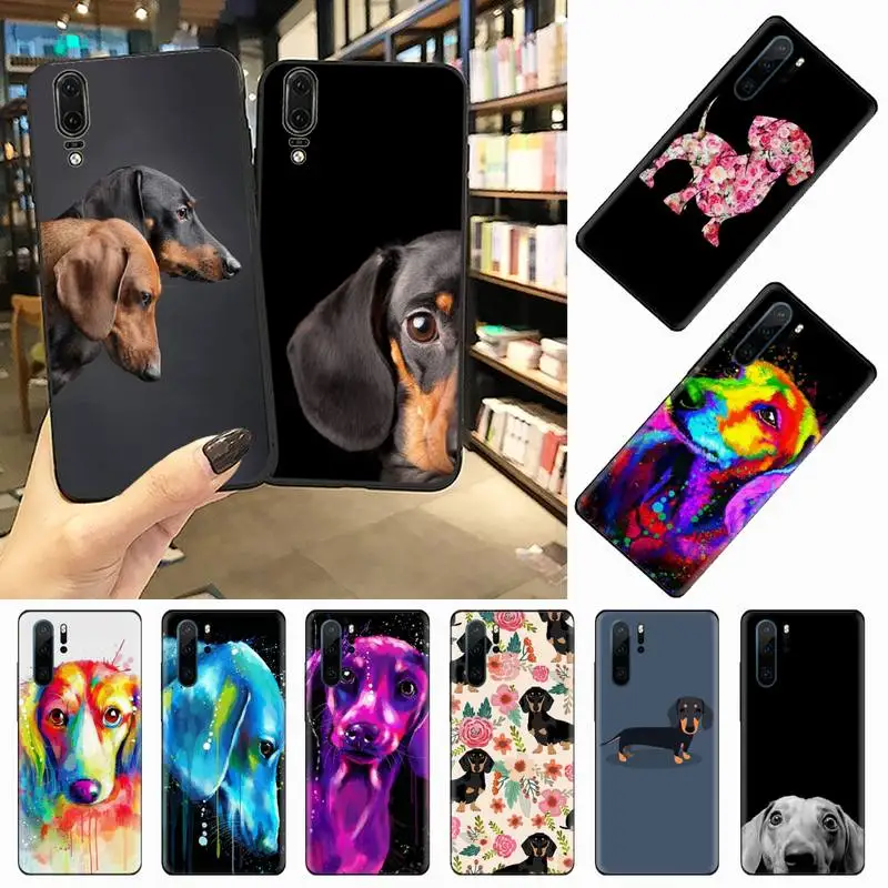 Чехол с рисунком таксы для Huawei honor Mate P 10 20 30 40 Pro 10i 9 8 x Lite | Мобильные телефоны и