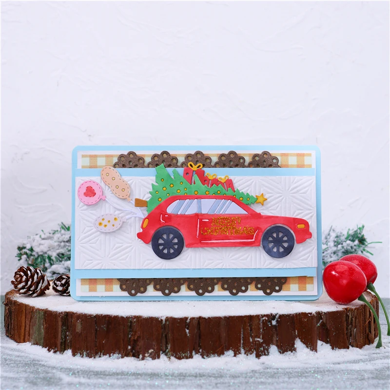 InLoveArts Christmas car background Metal Dies Scrapbooking Cutting Craft Stamps die Cut Embossing Card Make Stencil | Дом и сад
