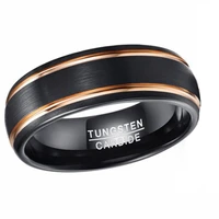 8mm black classic polished tungsten alloy wedding ring mens engagement jewelry gift