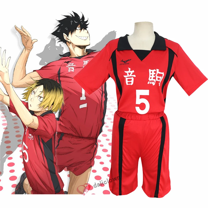 Anime Haikyuu Nekoma Hohe Schule #5 Kenma Kozume Kuroo Tetsurou Cosplay Kostüm Jersey Sportswear Uniform
