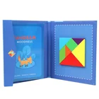 Деревянная Магнитная 3D-головоломка-книга танграмма для обучения мышлению, детская игрушка Монтессори для раннего развития детей, 14 видов