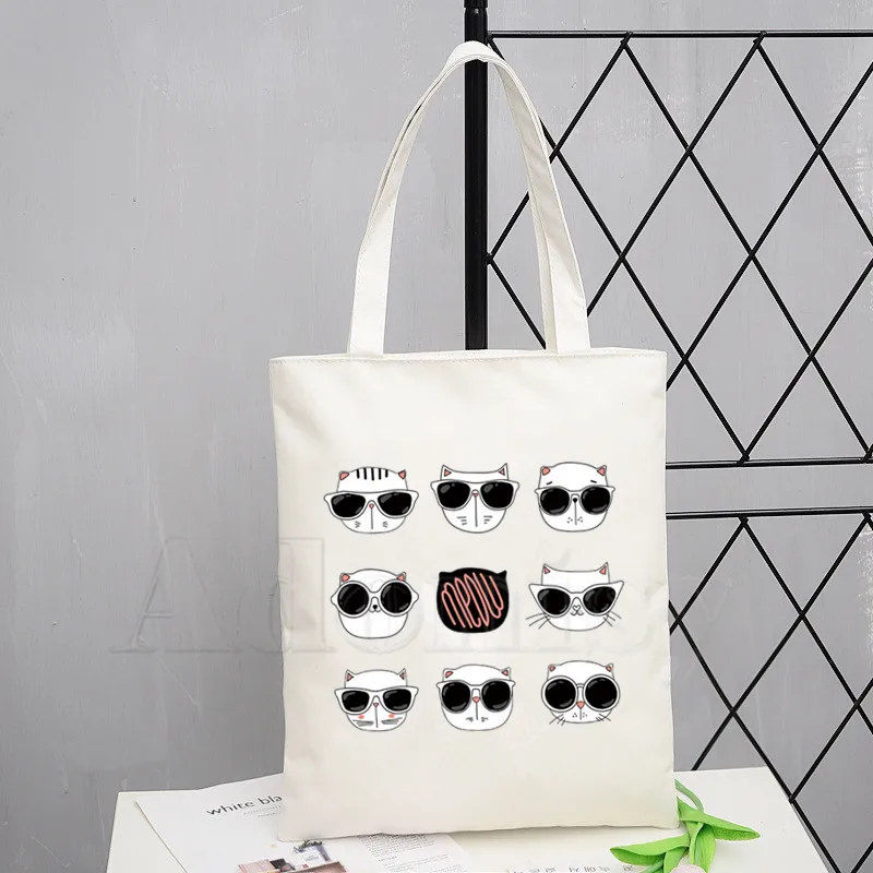 Сумка тоут с мультяшным рисунком черного граффити милая Холщовая унисекс лицом