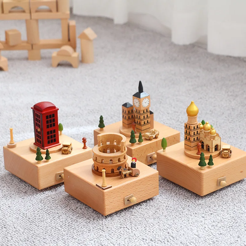 Деревянная музыкальная шкатулка креативные рождественские подарки деревянные