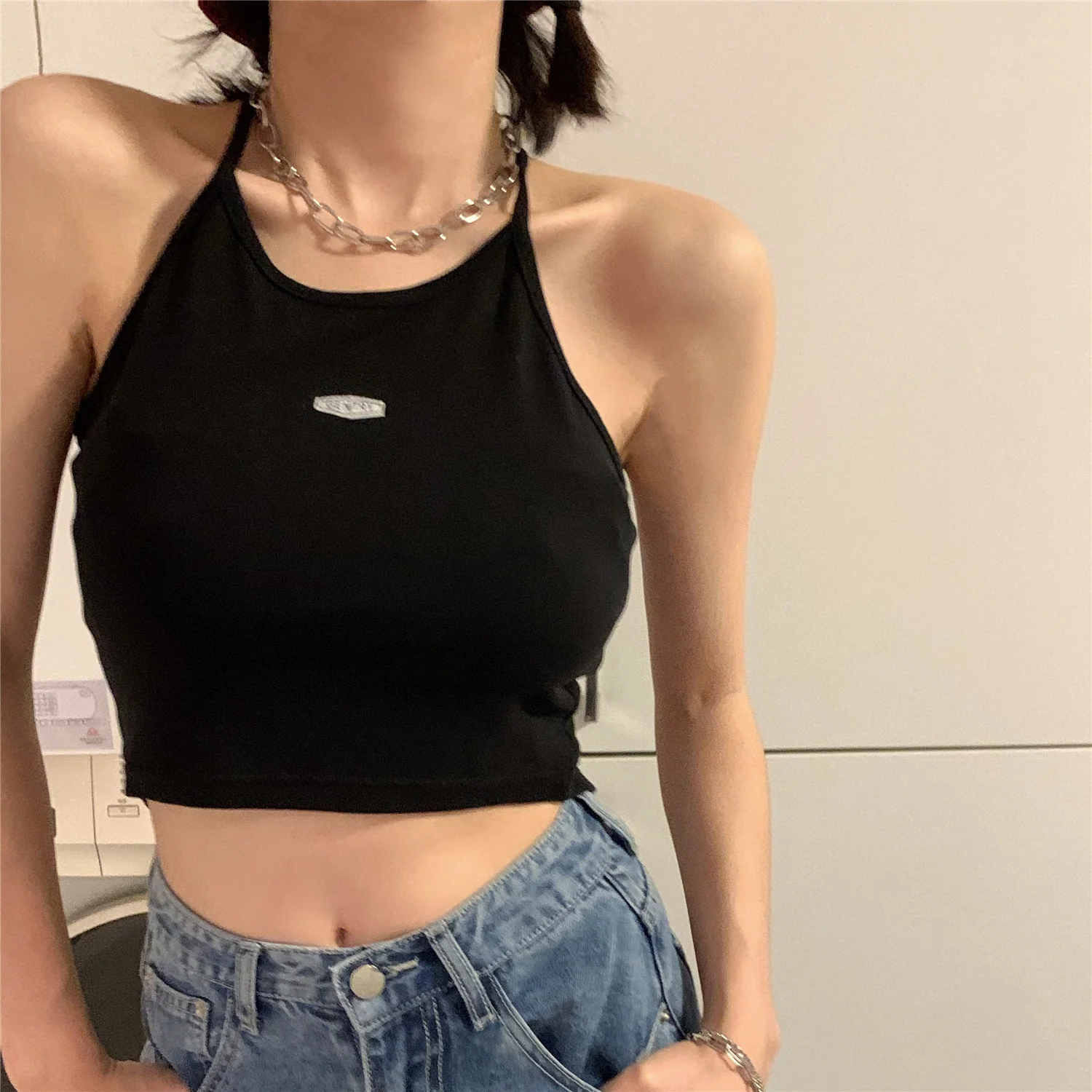 Домашний жилет на бретельках с разрезом сзади 2021 аккуратный дизайн чувство