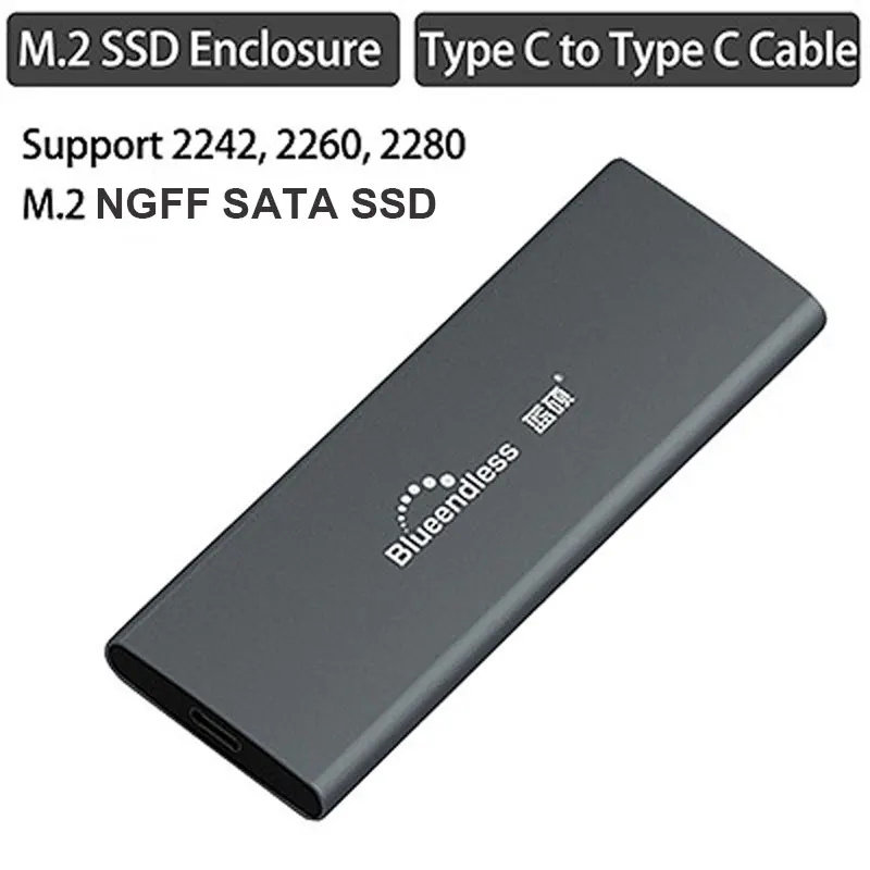 M280C-C Корпус SSD типа C для типа C поддержка 2242/2260/2280/msata M.2 чехол NGFF B Ключ слот SSD алюминиевый чехол для твердотельного диска - Цвет: M280C-C