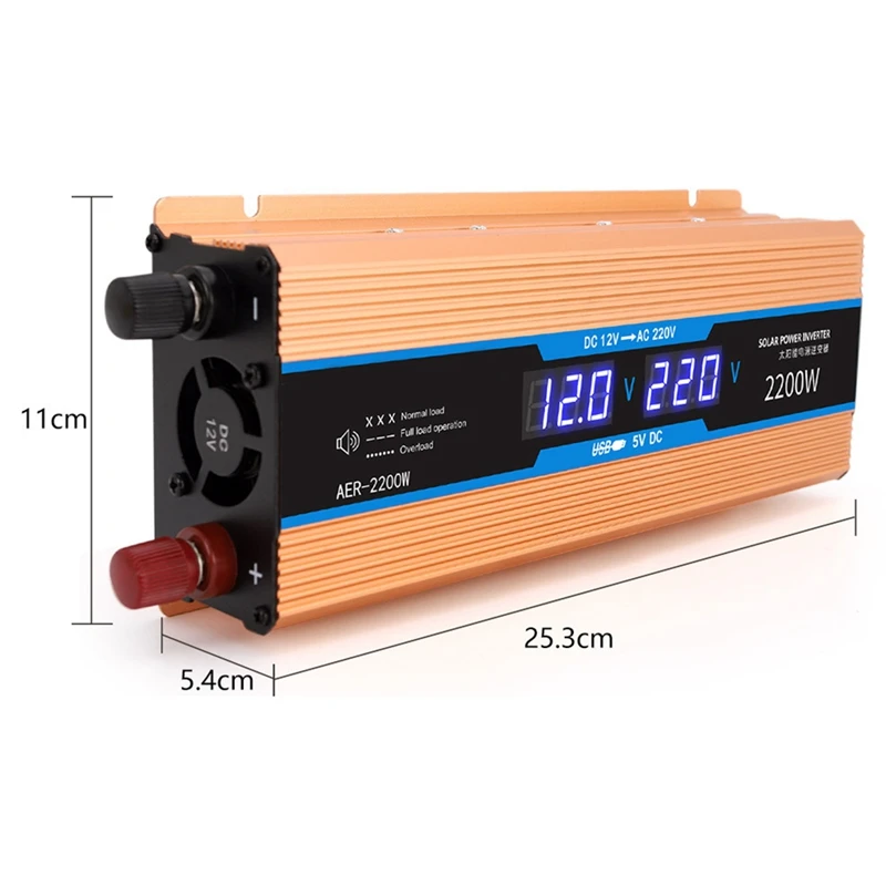 

Solar Power Inverter 2000W 1000W DC12V to AC 220V AC LCD Remote Solar RV