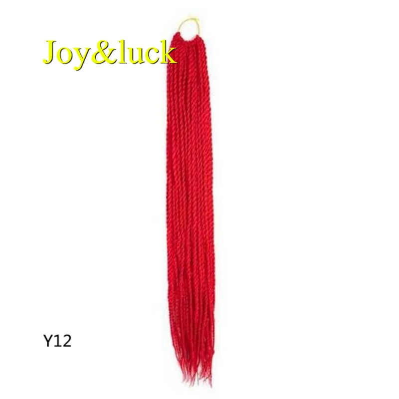 Y12 Joy& luck 24 дюйма Сенегальские закрученные крючком косички 30 прядей синтетические волосы для наращивания плетение волос - Цвет: Y12