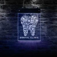 dentist office led open for sign business display dental elements lighting wall art dentistry led lighted advertisement board
