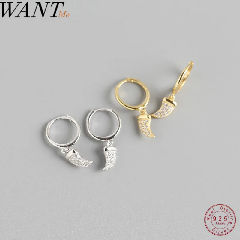 Женские серьги гвоздики из серебра 925 пробы с зубцами волка|Серьги-гвоздики| |