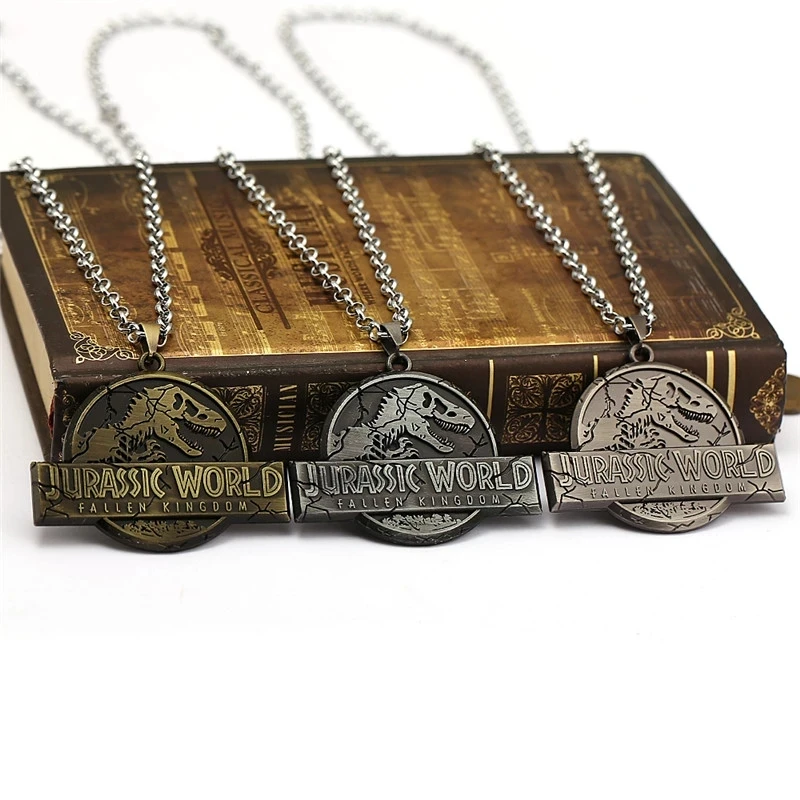 Новое креативное ожерелье с изображением фильма «Парк Юрского периода», цепочка с динозавром Юрского периода, мужское сувенирное ювелирное изделие