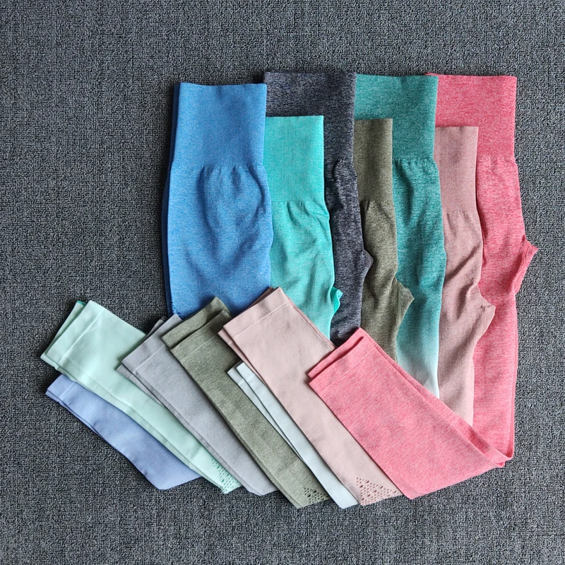 

Женские штаны для йоги с высокой талией, бесшовные колготки с градиентом, сексуальные усовершенствованные эластичные облегающие леггинсы ...