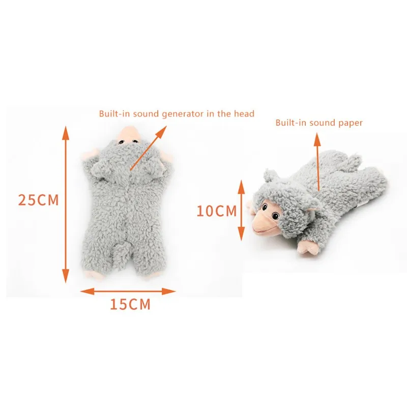 

3 Colors Plush Animal Motion Lying Down Posture Pet Puppy Squeaky Chew Bite Resistant Toy