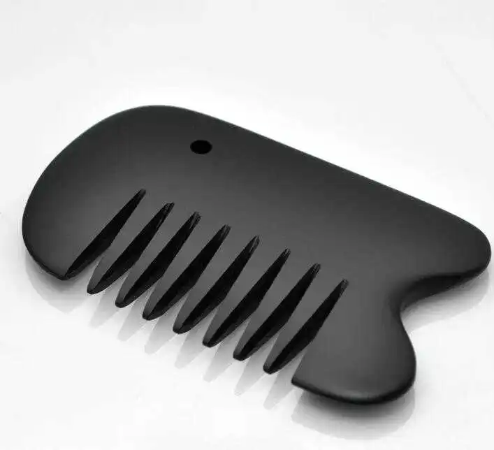 Гребень Guasha из черного камня, энергетическая доска Gua Sha, акупунктурный массаж, расслабление, забота о здоровье, щетка для волос, инструмент для красоты
