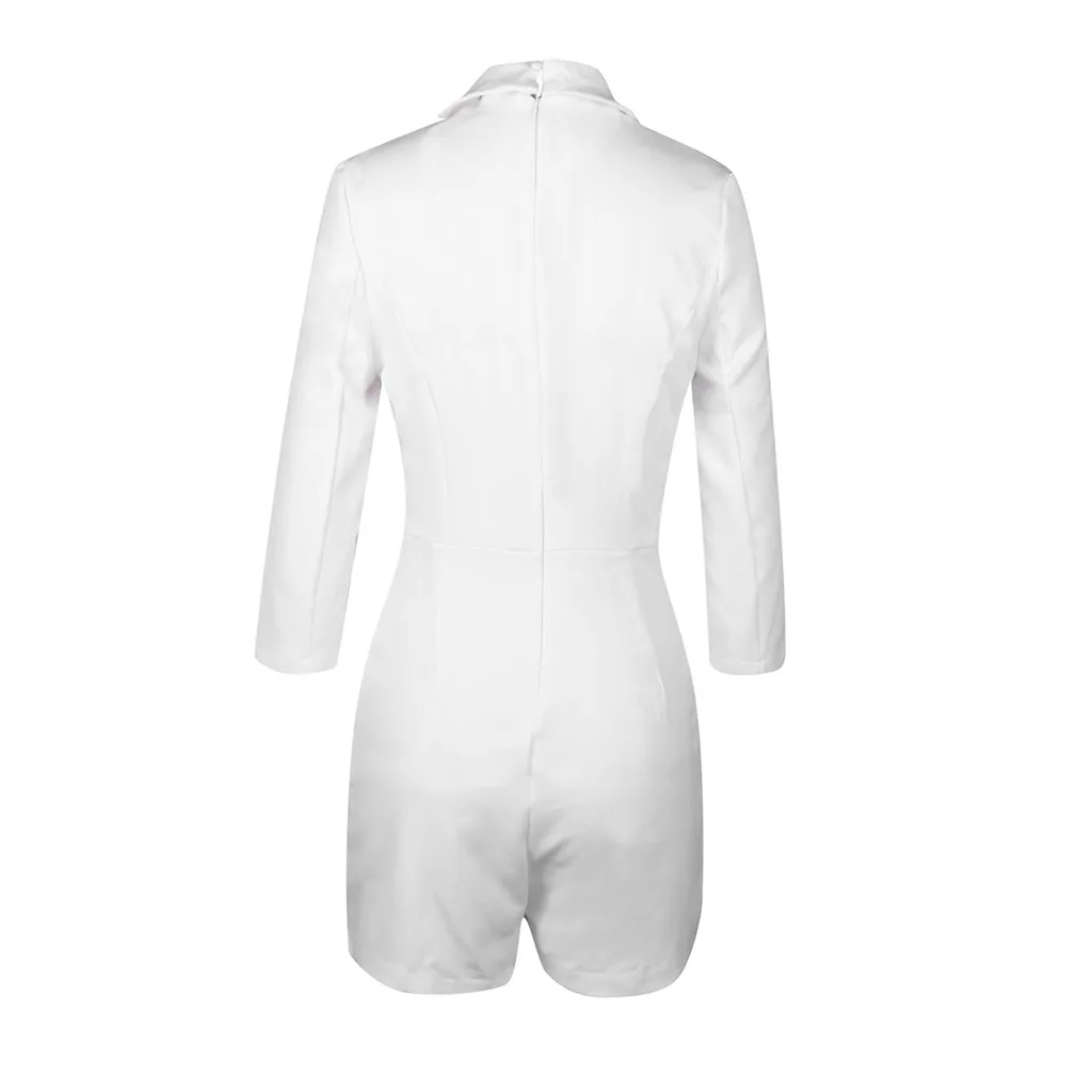 Женский блейзер с укороченным рукавом однотонный повседневный комбинезон без