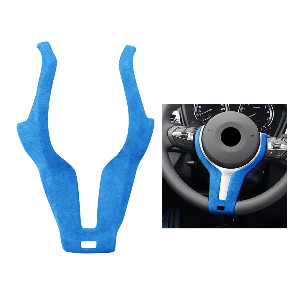 

Car Steering Wheel Cover Sticker Wine Red Yellow Blue Black Pink Decoration Interior Accessories For BMW F30 F34 F20 F21 F22 F32