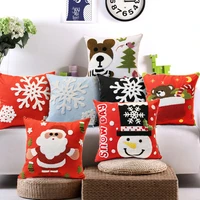 christmas snowman snowflake letter sofa cushion embroidery 45x45cm gift christmas home living room sofa decoration