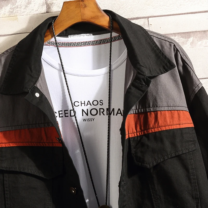 ВЕСНА Новинка осени модное простроченное Платье с куртка мужские свободные