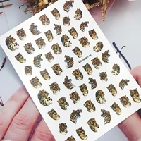 newest tiger design 3d nail art sticker nail nail art stickers decal template diy nail tool decorations hl42