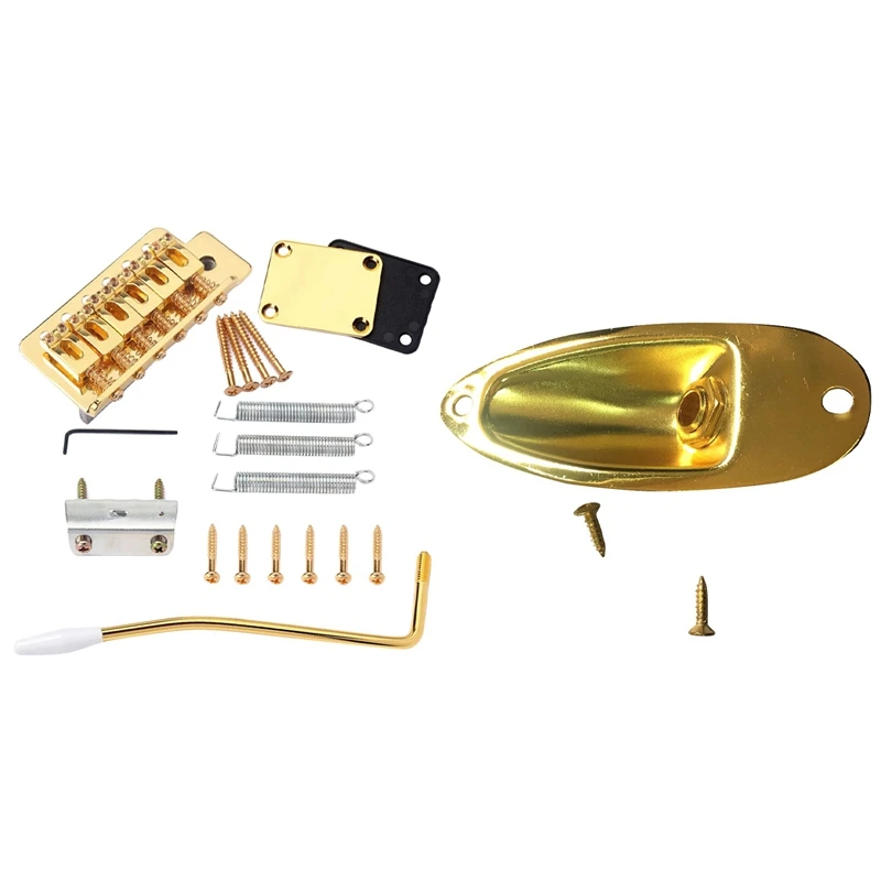 

1 Set Boat Output Input Jack Plate Sockets & 1 Set Electric Guitar Tremolo Bridge Musical Instrument Accessories