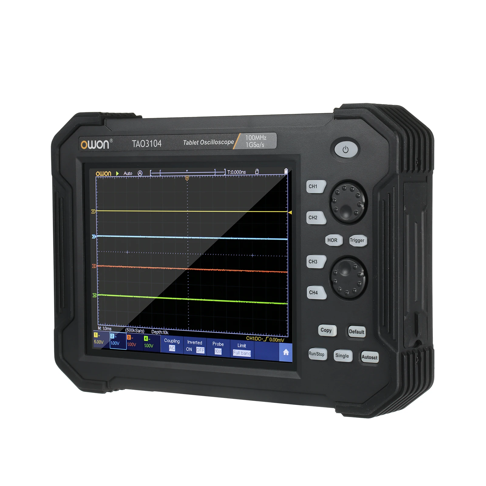 

Portable Tablet Digital Oscilloscope TAO3104 8 Inch LCD Touch Screen USB Storage Oscilloscopes 8 bits 4 Channel 100Mhz Bandwidth