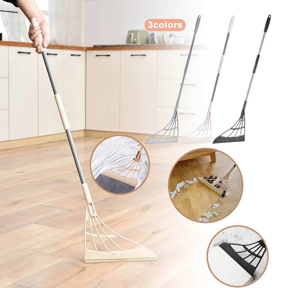 

Magic Silicone Clean Broom Floor Wiper Scrape Pet Hair Fur Wet Water Bedside Dust Window Sofa Gap Removal Long Handle Mop Sweep