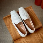 Женские лоферы из мягкой овечьей кожи, с вышивкой, зеленые, 2021