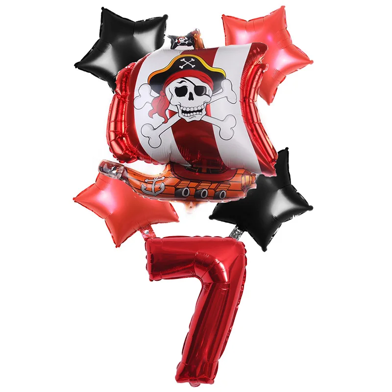 Воздушные шары из фольги в виде пиратского корабля 6 шт./компл. диаметр 32