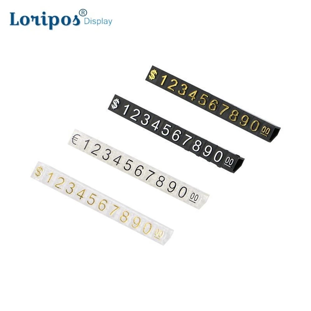 

9x6mm L Combined Price Tag Dollar Euro, Snap Number Digit Cubes Stick Clothes Phone Laptop Jewelry Showcase Counter Display Sign