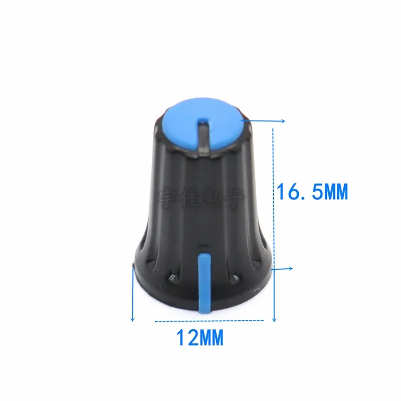 10-Piece Two-Color Plastic Knob Flower Shaft / D Flower Inner Hole 6mm Potentiometer Switch Adjustment Knob - 12 * 16.5mm image 5