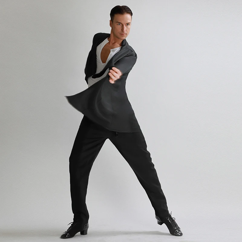 Economic Latin Dance Shirts For Males Black Latin Tops Men Adult Teacher Professional Ballroom Hot Sale Wild Cardigan Wear PY209