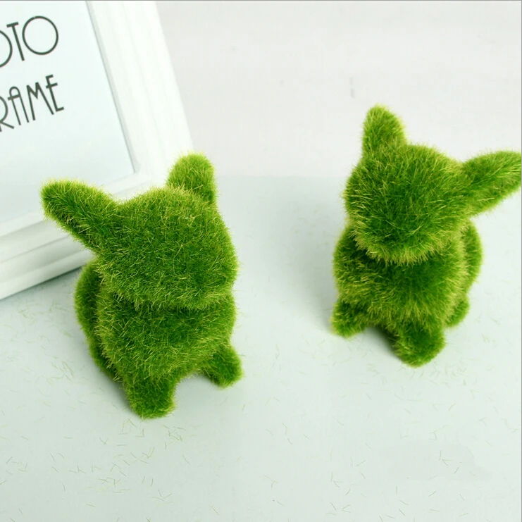 Rustic Artificial Fresh Moss Balls Decorative Green Plant Home Party Decoration Simulation Pot Rabbit Pattern | Дом и сад