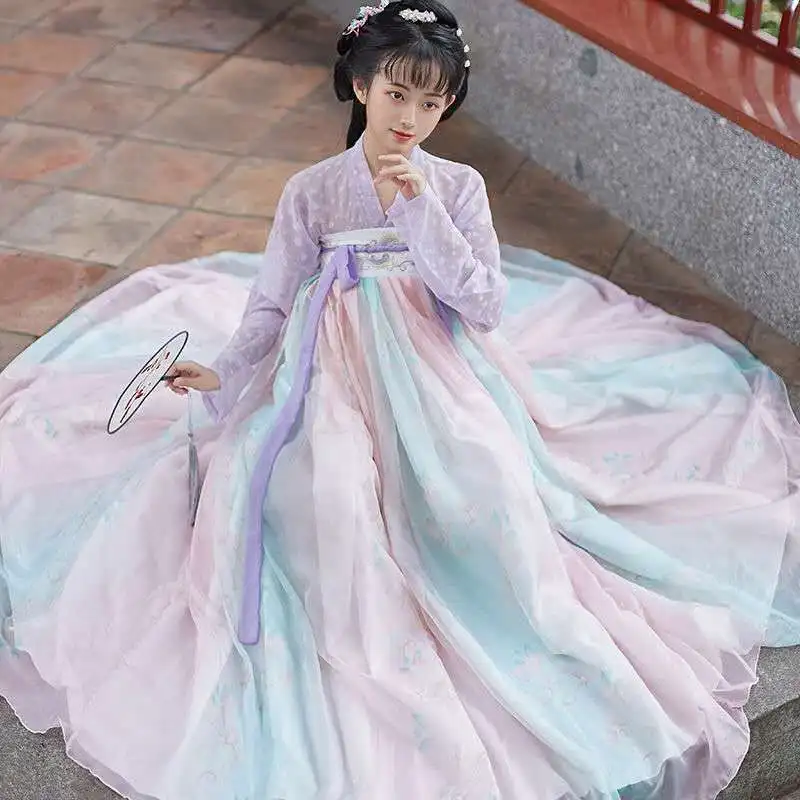 

Traditional Chinese Costume for Women Hanfu Dress Vintage Ancient 3 6 Meter Pendulum Blouse Folk Tang Suit Party Cosplay Women