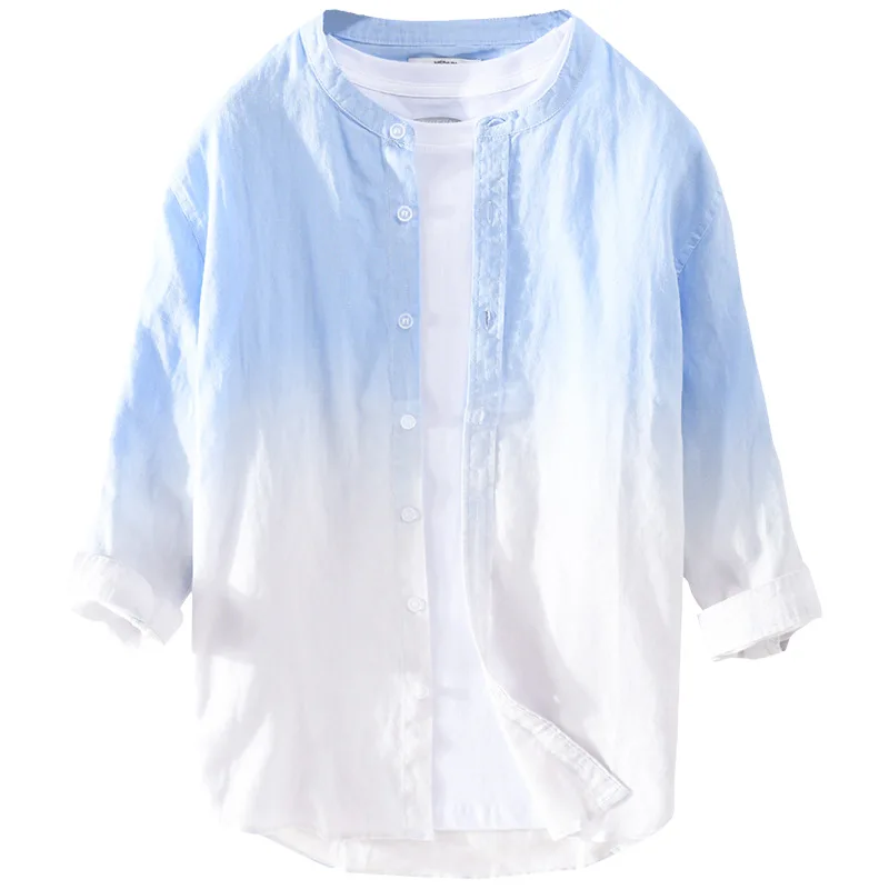 100% лен дышащая мягкая Освежающая рубашка оригинальная в японском стиле