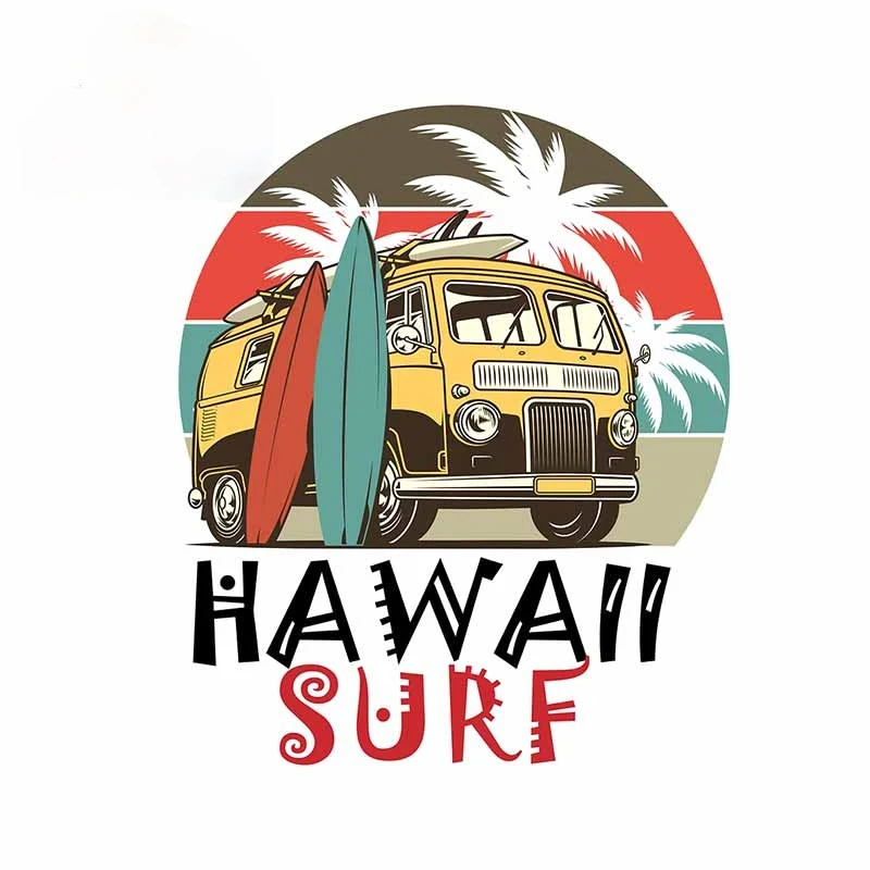 

Car Stickers Hawaiian Beach Surfing Waterproof Personality for Window Covering Scratch Stickers PVC, 13cm X 10.7cm