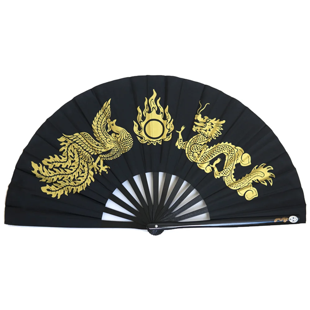 Бамбуковый веер для Тайцзи «Дракон и феникс»