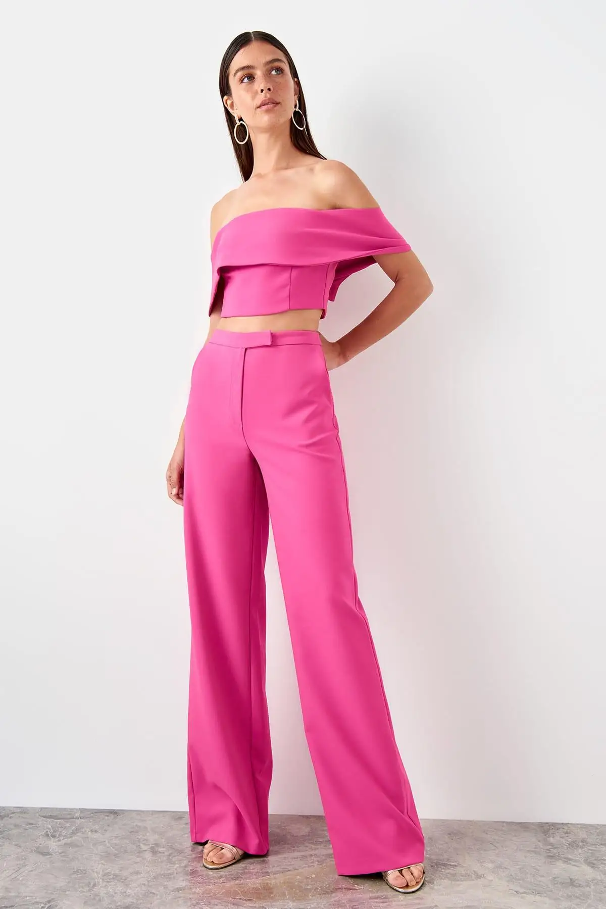 Trendyol фуксия Брюки сигареты TPRSS19PL0145 | Женская одежда